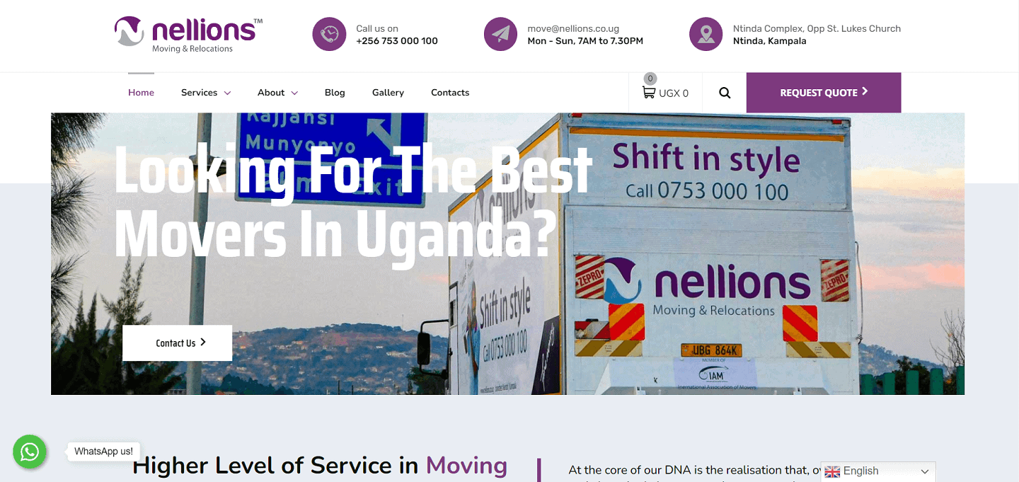 Nellions Uganda international moving company