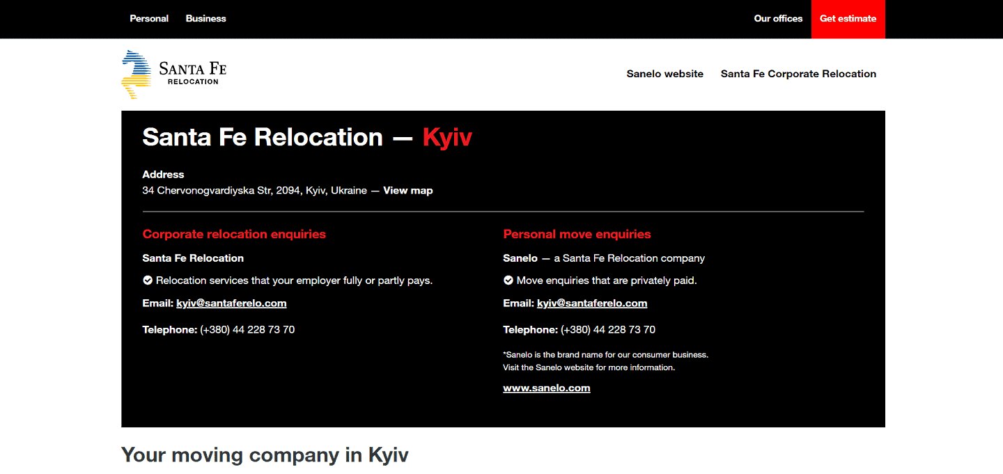 Santa Fe Relocation Ukrayna uluslararası nakliye şirketi