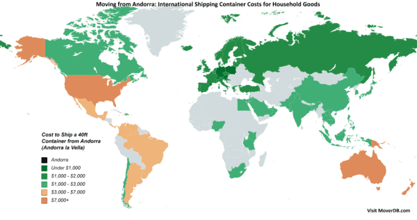 2025 Sea Freight Container Shipping Rates To & From Andorra