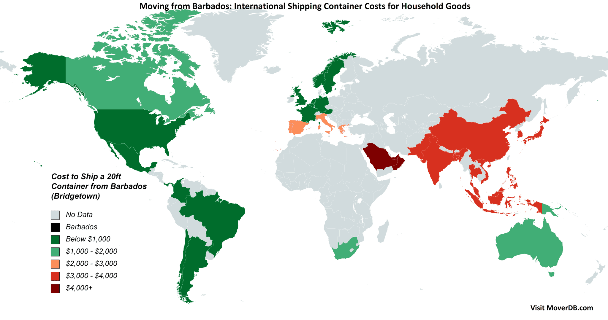 2024 Sea Freight Container Shipping Rates To & From Barbados