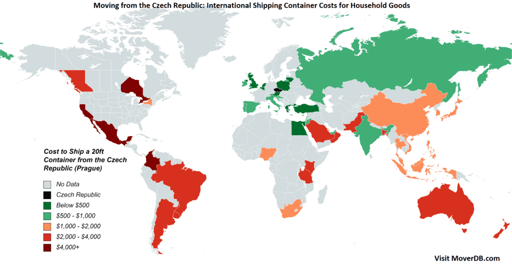 Shipping Container Costs from the Czech Republic (Prague)