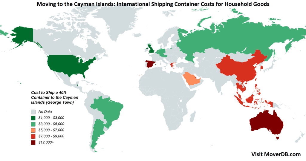 Kosten für den Versand von Containern auf die Kaimaninseln (George Town)