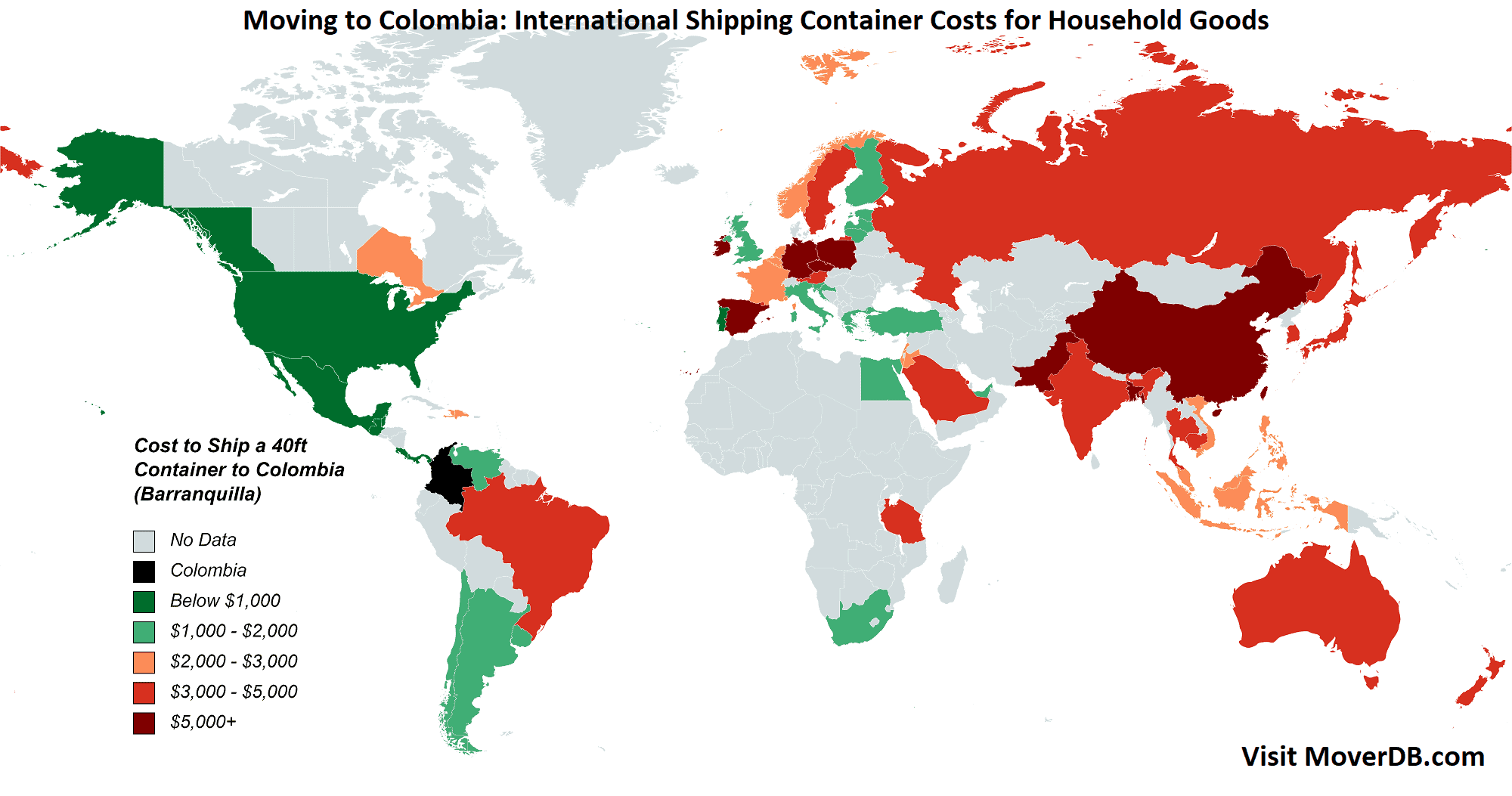 2023 Tarifas de transporte marítimo de contenedores desde y hacia Colombia