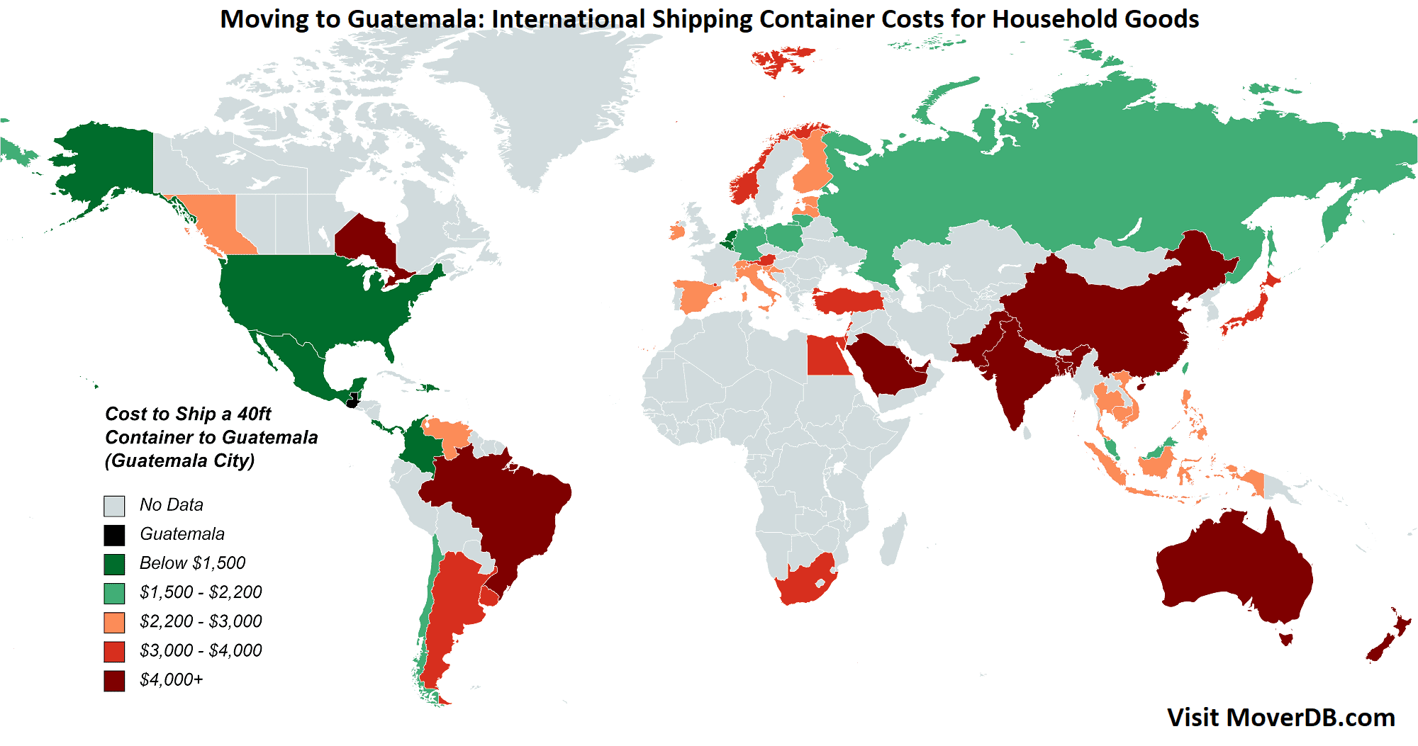 2023 Tarifas de transporte marítimo de contenedores desde y hacia Guatemala