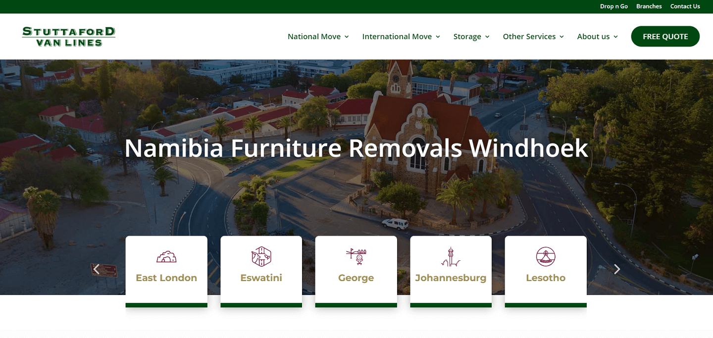 Stuttaford Van Lines Empresa de mudanças internacionais da Namíbia