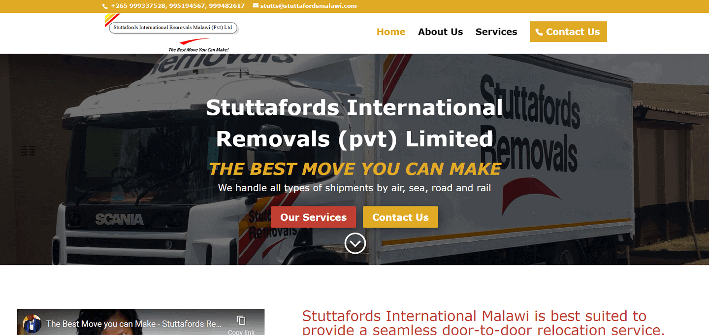 Empresa de mudanzas Stuttafords International Malawi