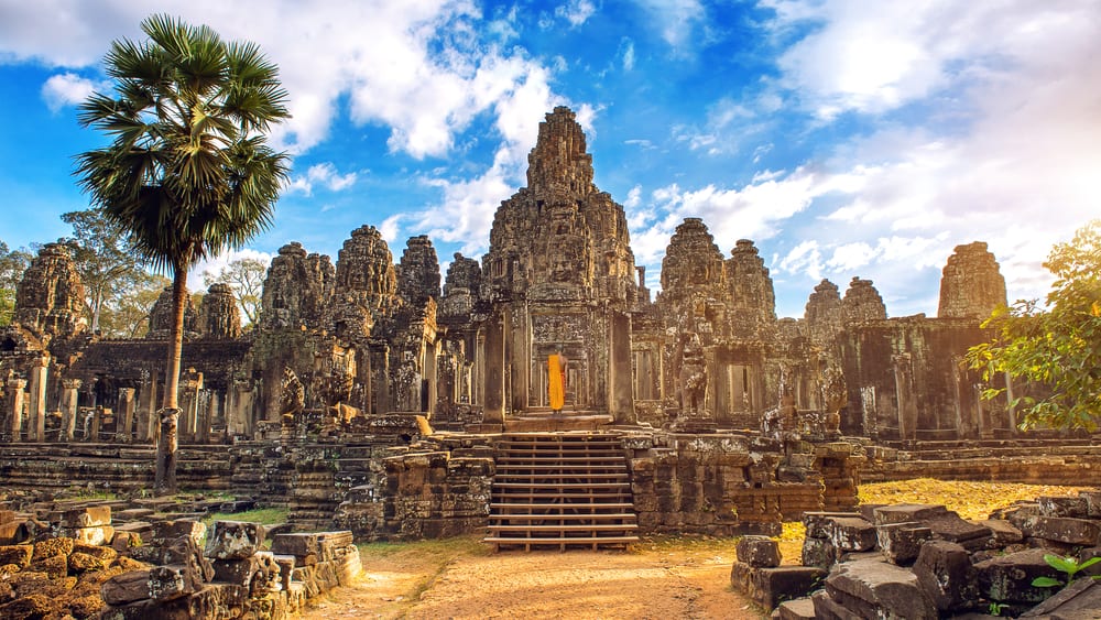 De sierlijkheid van de Angkor Wat tempel in Cambodja