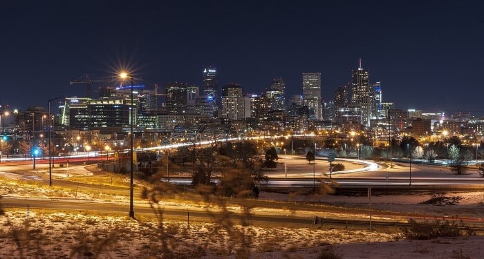 Panoráma Denveru v noci